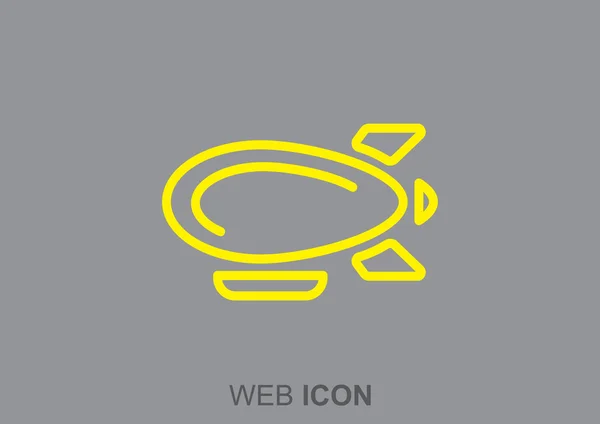 Dirigible zeppelin icono web — Vector de stock