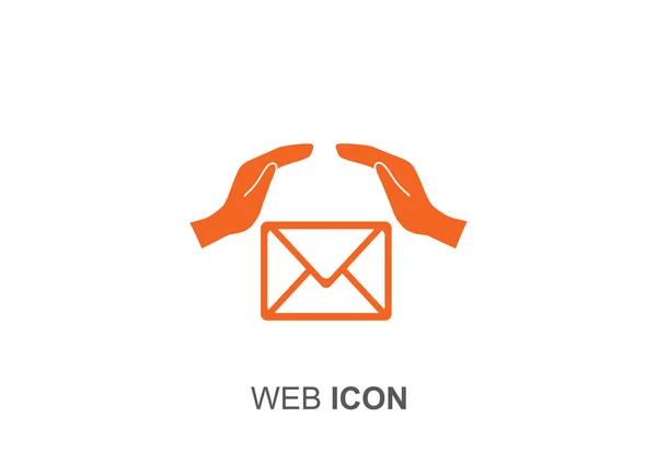Umschlag mit Hände Web-Symbol — Stockvektor