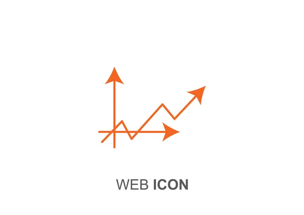 Gebogener Pfeil auf Diagramm-Symbol — Stockvektor