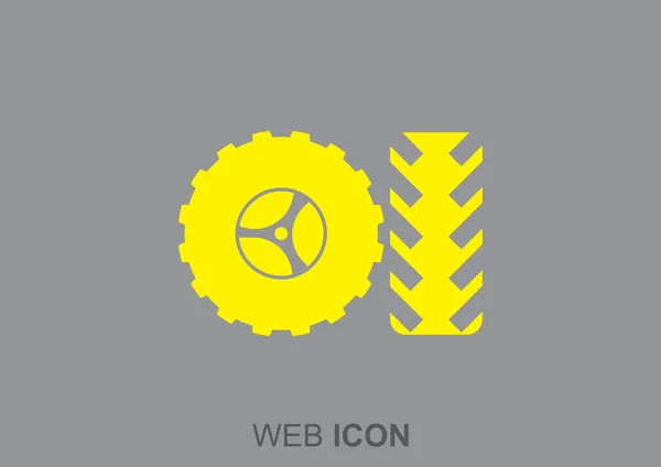 Rueda y neumático icono web — Archivo Imágenes Vectoriales