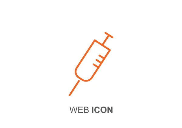 Icône web seringue simple — Image vectorielle