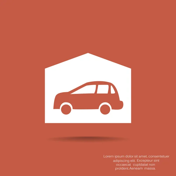 Garage with car simple icon — Stock Vector