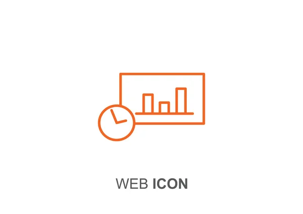 Graph mit Uhr Web-Symbol — Stockvektor