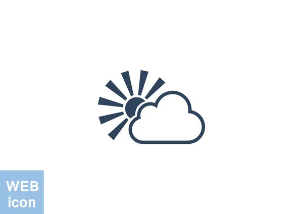 Solen med cloud enkel ikon — Stock vektor