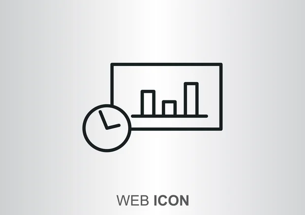 Gráfico con el icono web del reloj — Archivo Imágenes Vectoriales