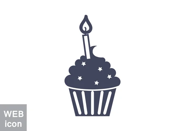 Dessert Cupcake avec bougie — Image vectorielle