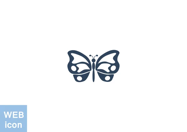 Ikona webové jednoduché motýl — Stockový vektor