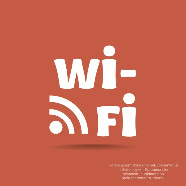 Inscription Wi-Fi avec icône ondulations — Image vectorielle