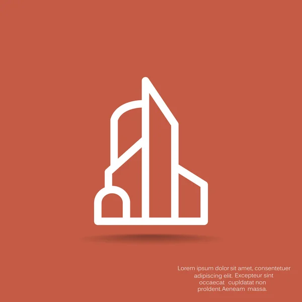 Gran ciudad icono web simple — Vector de stock