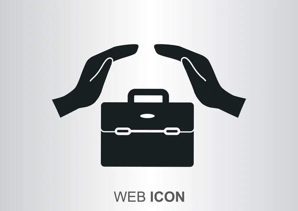 Aktovka s rukou web ikony — Stockový vektor
