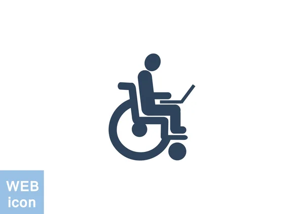 Handicapés travaillant sur Internet — Image vectorielle