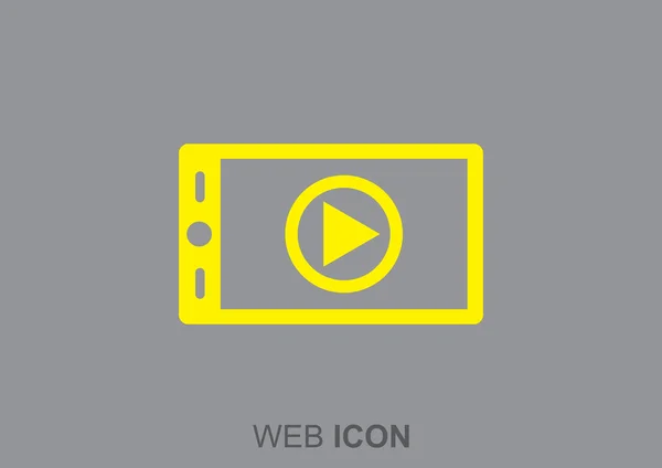 Video sign on smartphone screen — Stock Vector