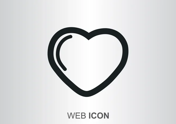 Icono web de corazón simple, ilustración de vector de contorno — Archivo Imágenes Vectoriales