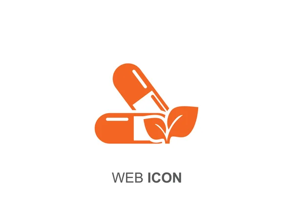 Píldoras médicas orgánicas icono web, vector de ilustración — Vector de stock