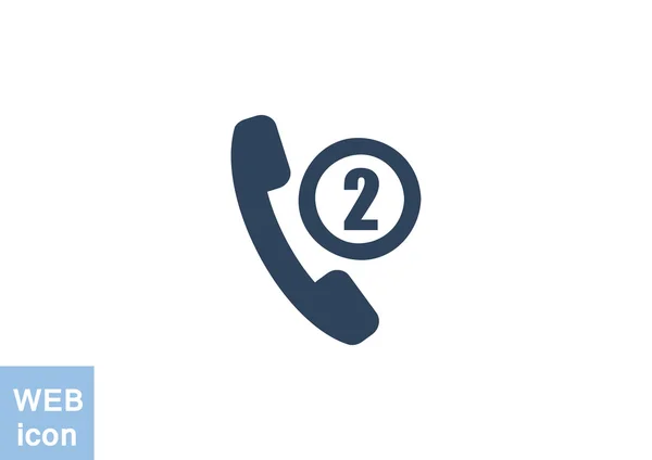 Τηλέφωνο σωλήνα με δύο λείπει κλήσεις εικονίδιο web, απλό διανυσματικά εικονογράφηση — Διανυσματικό Αρχείο