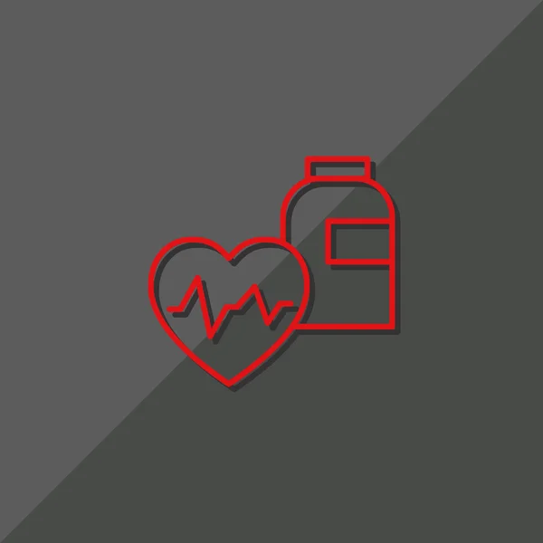 Cardiologie geneeskunde eenvoudige web pictogram — Stockvector