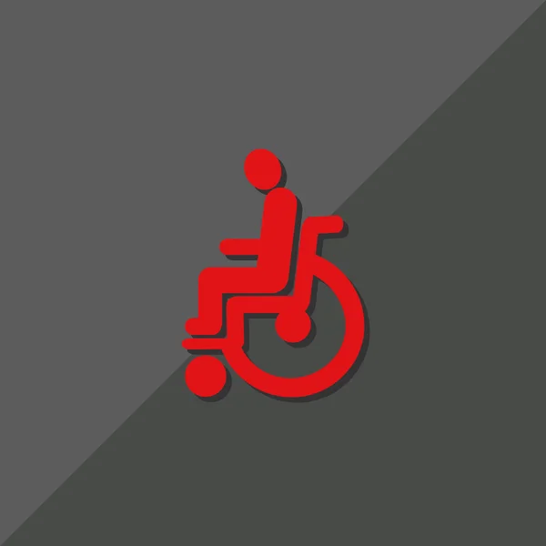 Funktionshindrade på rullstol ikonen — Stock vektor
