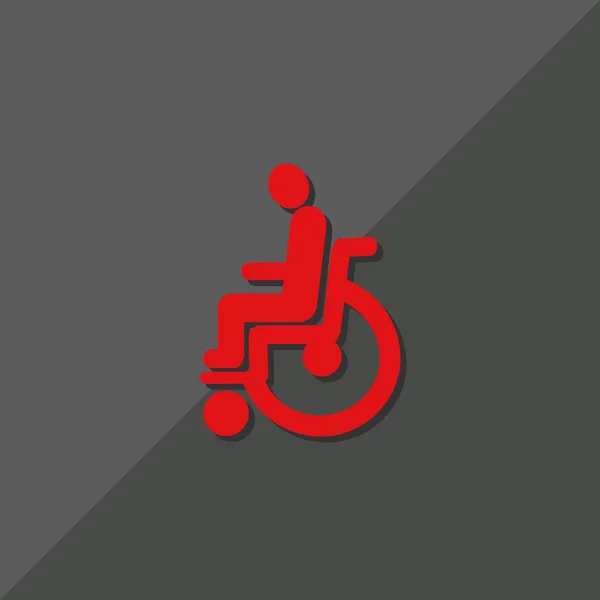 Handicapés sur icône fauteuil roulant — Image vectorielle