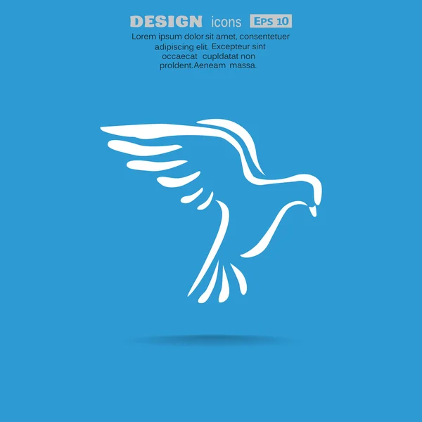 Güvercin basit web simgesi, barış ve iyilik kavramı — Stok Vektör