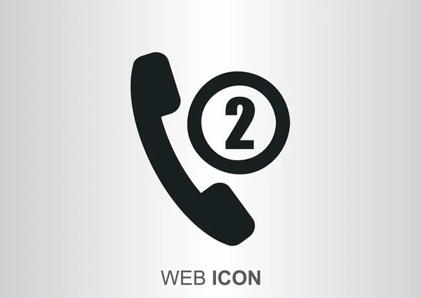 Phone tube with two missing calls web icon, simple vector illustration — Stock Vector