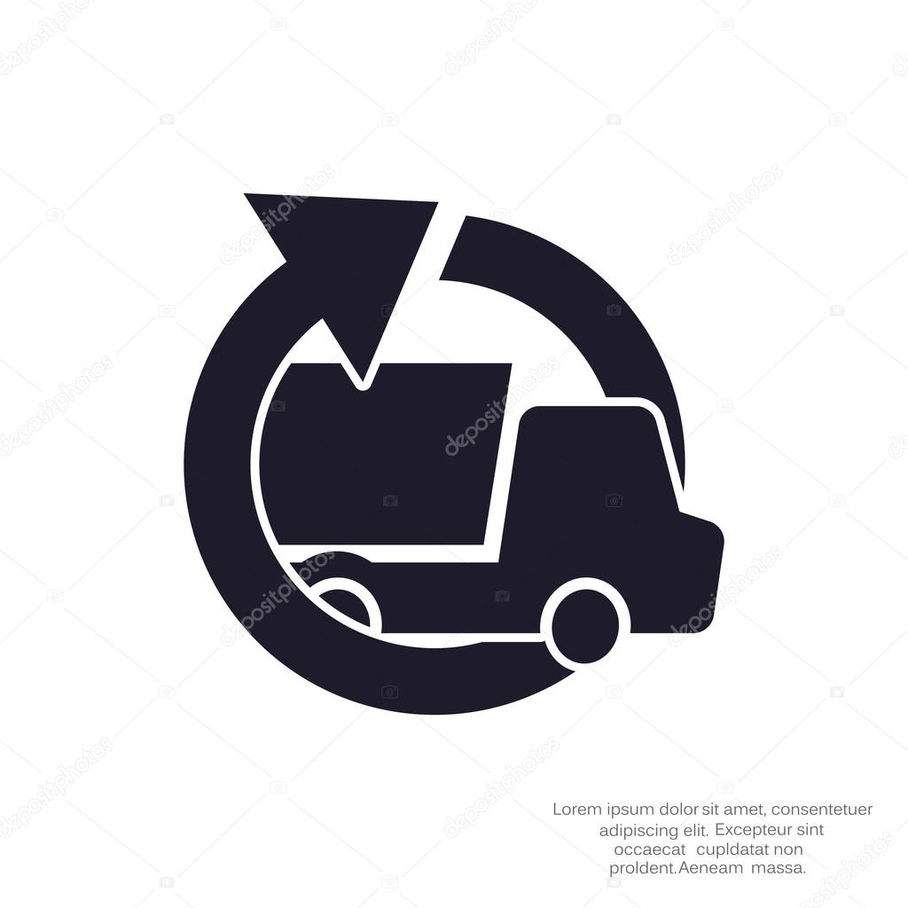 Simple truck with round arrow