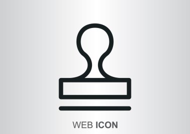 Mühür stamper kavramı simge, anahat vektör çizim