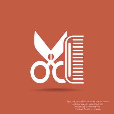 Tarak ve makas basit simgesi