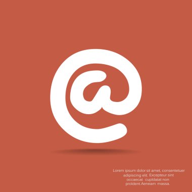 Geniş e-posta işareti web simgesi, vektör çizim