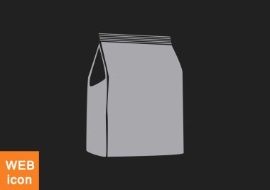 Kağıt ürün paketi web simgesi, vektör çizim