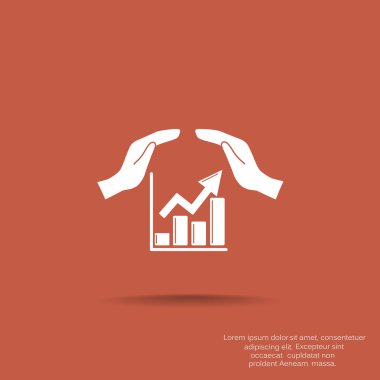 Eller simgesini içeren yükselen grafiği