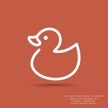 Oyuncak ördek yavrusu anahat web simgesi