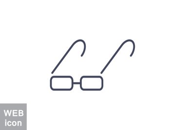 Basit dikdörtgen gözlük simgesi