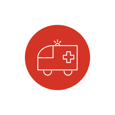 Ambulans araba web simgesi, basit vektör çizim