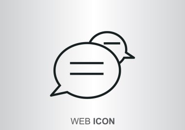 Diyalog kabarcıklar web simgesi, anahat vektör illustrartion