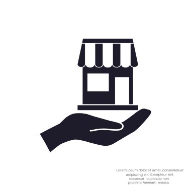 Dükkanı el web simgesi üzerinde