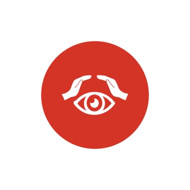 İnsan gözü ve eller simgesini, anahat vektör çizim web