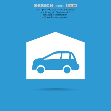 Garajda araba basit simgesiyle