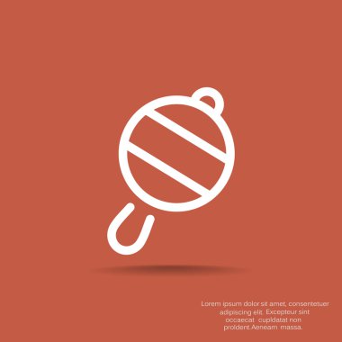 Icône de hochet de bébé simple, contour vector illustration