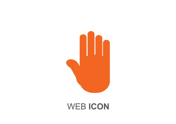 Parada de mano icono web — Vector de stock