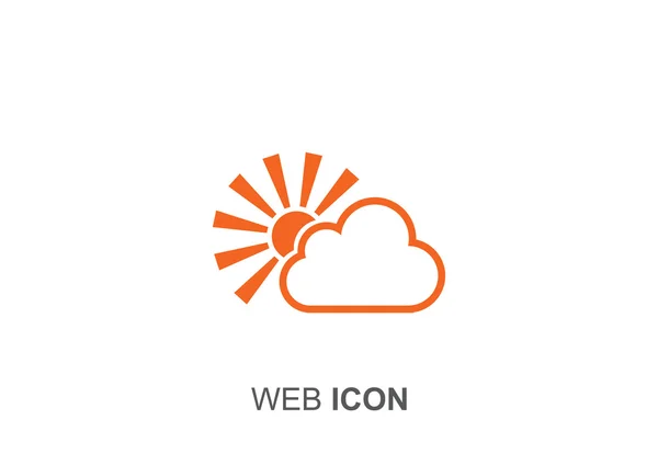 Sol con nube icono simple — Vector de stock