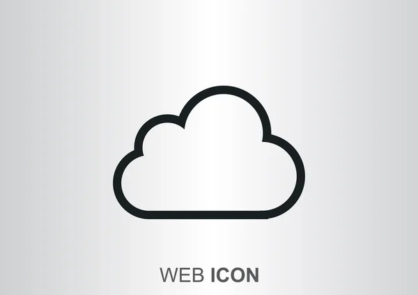 Ícone web de nuvem de contorno simples — Vetor de Stock