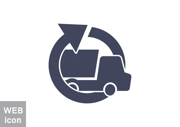 Yuvarlak ok ile basit kamyon — Stok Vektör