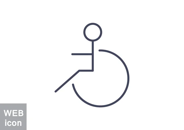 장애인 휠체어 간단한 아이콘 — 스톡 벡터