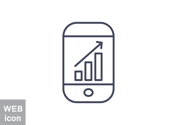 Jednoduchý smartphone s graf — Stockový vektor