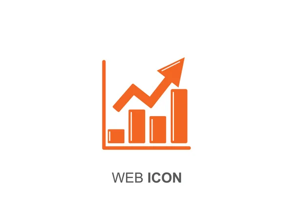 Rising graph web icon — Stock Vector