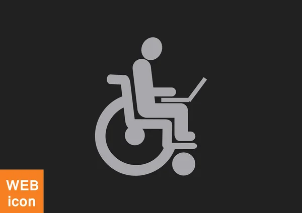 Handicapés travaillant sur Internet — Image vectorielle