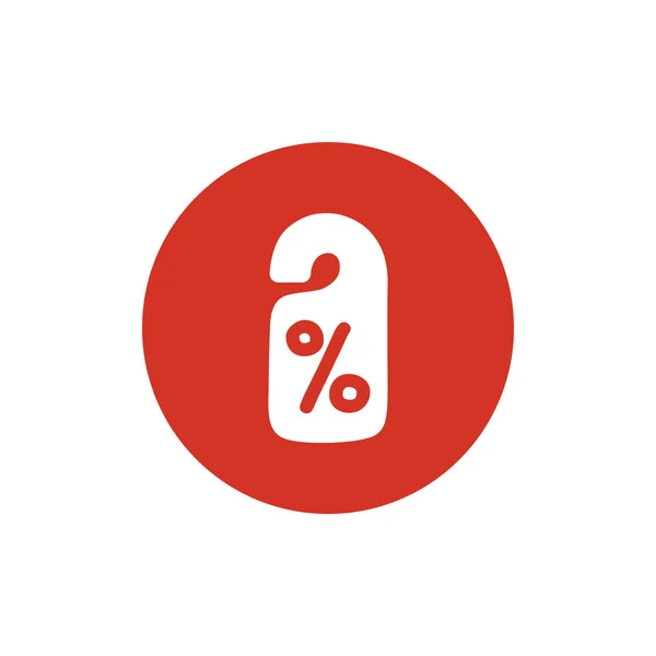 Símbolo percentual na etiqueta pendurada —  Vetores de Stock