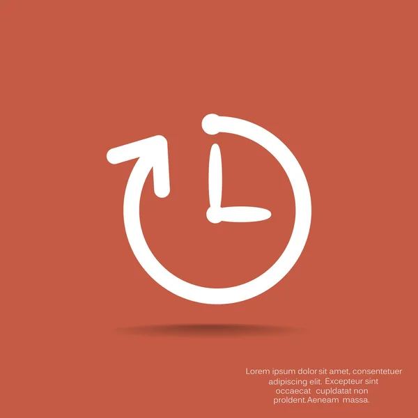 Simple clock with rounded arrow icon — Stock Vector