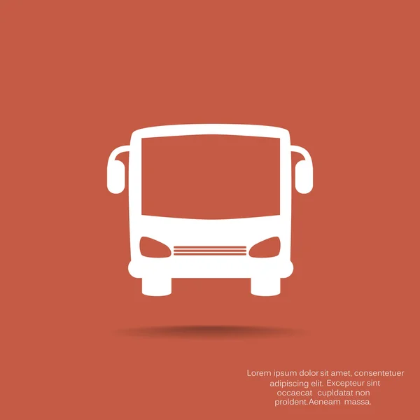 Ícone web frontal de ônibus simples, ilustração vetorial de contorno —  Vetores de Stock