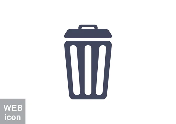 Basura bin icono web simple — Vector de stock